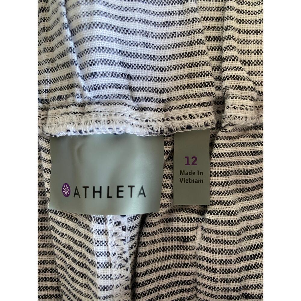 NWT Athleta navy stripe linen midi shorts 213047 Coastal Nautical  Vacation 12 - Picture 6 of 10